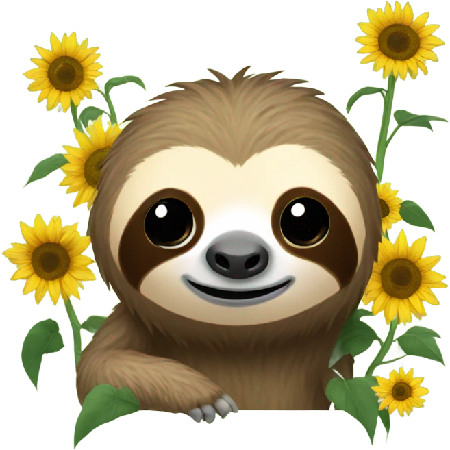 Sloth with sunflower  emoji