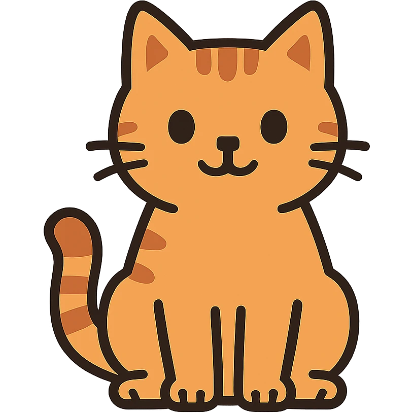 flat toon style cat emoji