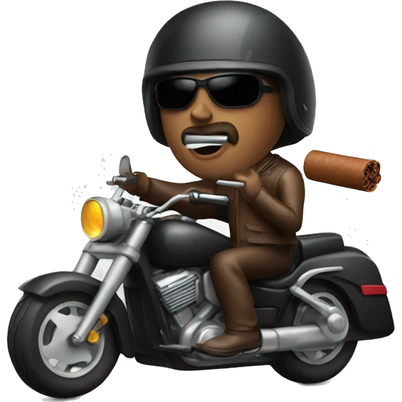 motorcycle rider with cigar emoji
