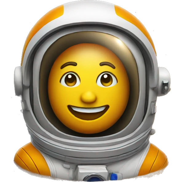 orange yellow nasa astronaut hat smiling  emoji