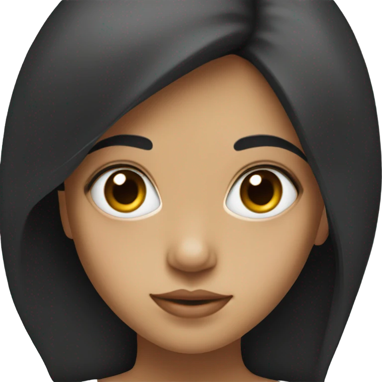 Mid white sceen with black haired girl portrait  emoji