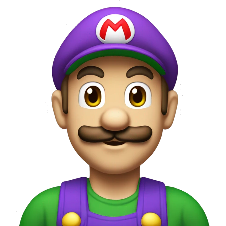 Super Mario verde com roxo emoji
