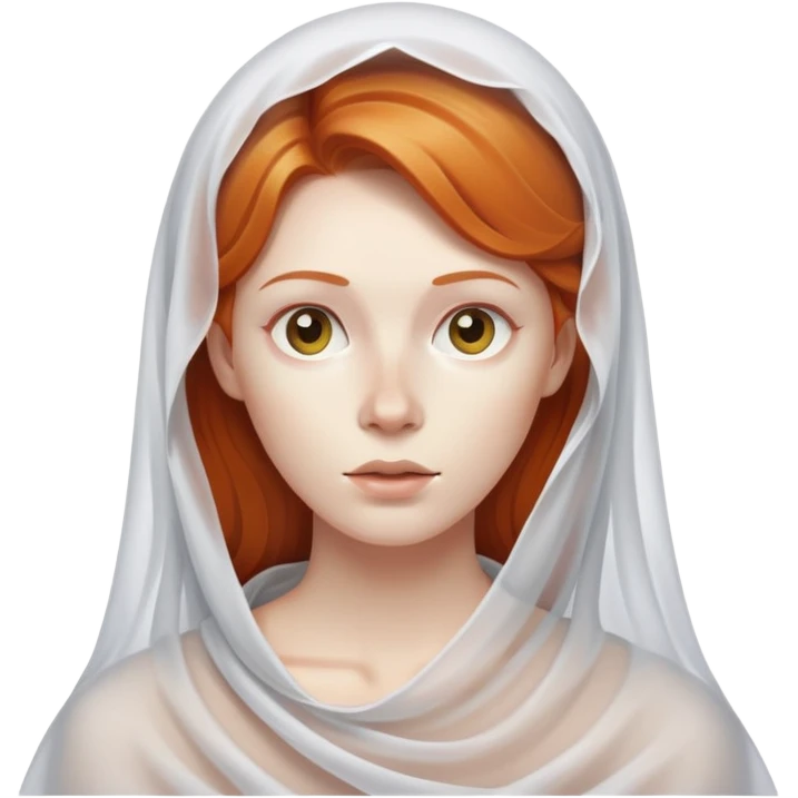 Ginger haired woman with sheet ghost emoji