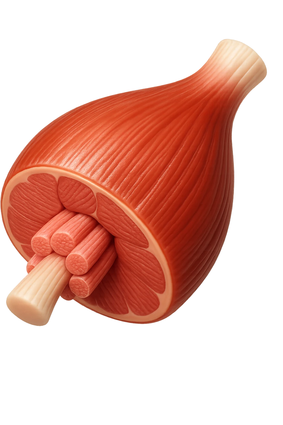 EMOJI STILE IPHONE 3D DI una porzione di tessuto muscolare umano anatomico realistico, FALLO MOLTO REALISTICO IN 3D emoji
