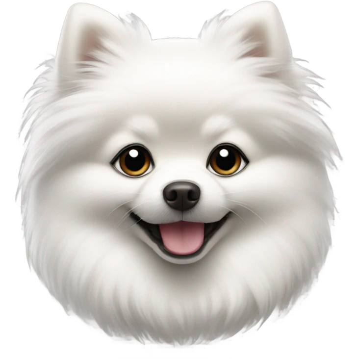Happy white Pomeranian with black accents emoji