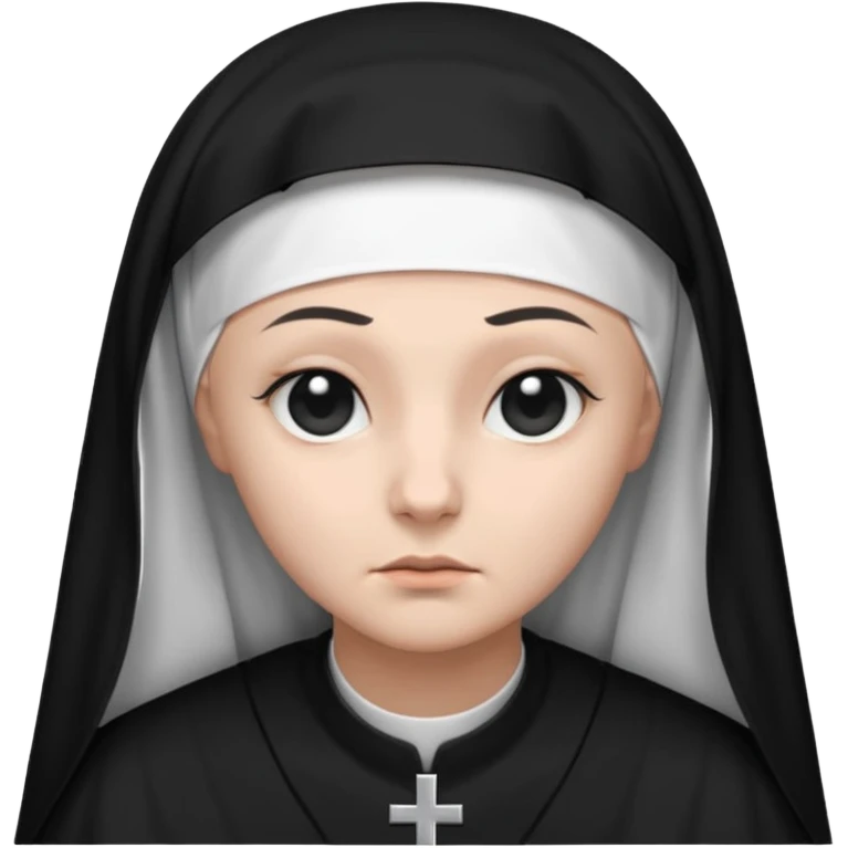 nun emoji. black and white cloth. black veil. war tone emoji