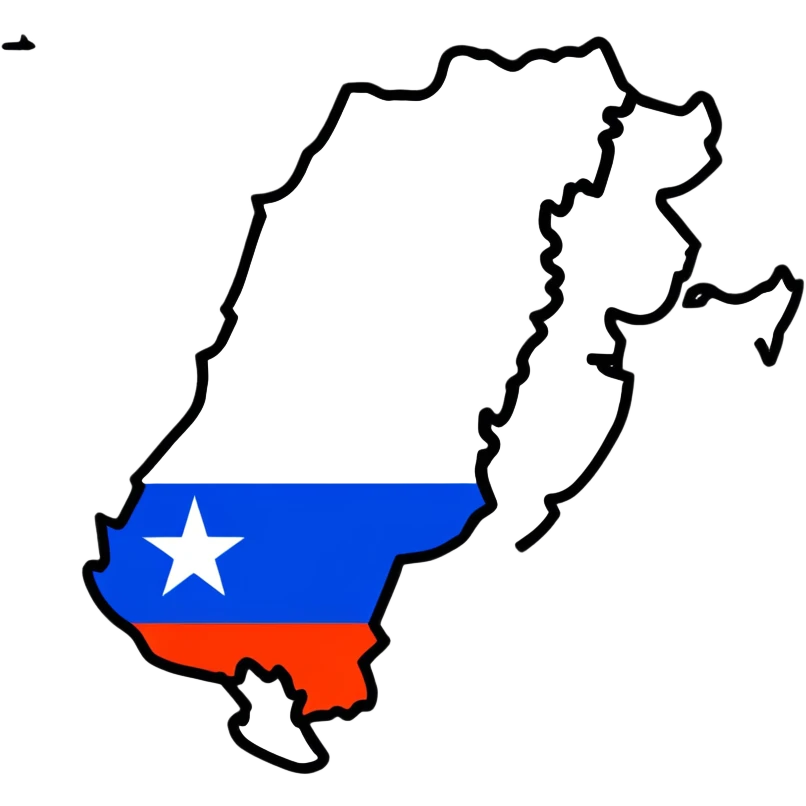 Chile country map with flag colors emoji