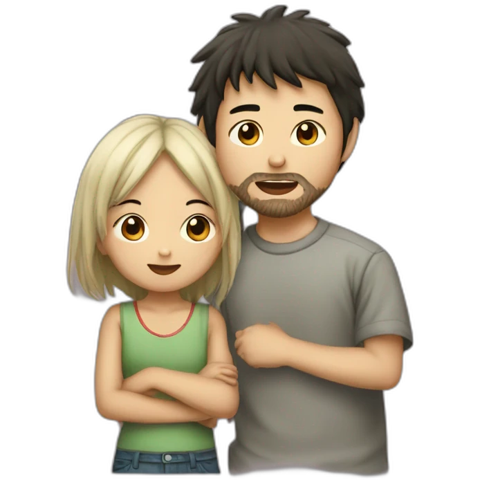 scruffy-boy-and-asian-gilr-kissing emoji