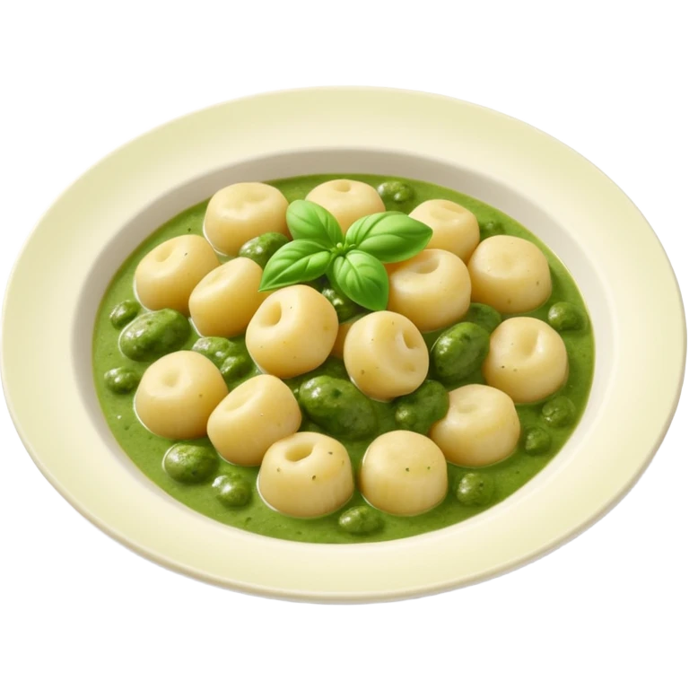 gnocchi covered in green sauce  emoji