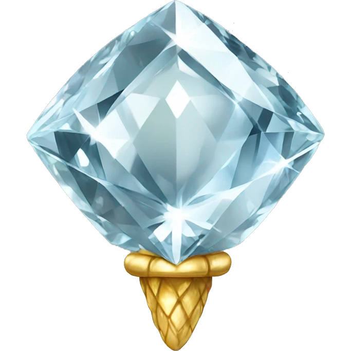 a Diamond Acorn, sparkling cut diamond, with stem of gold emoji