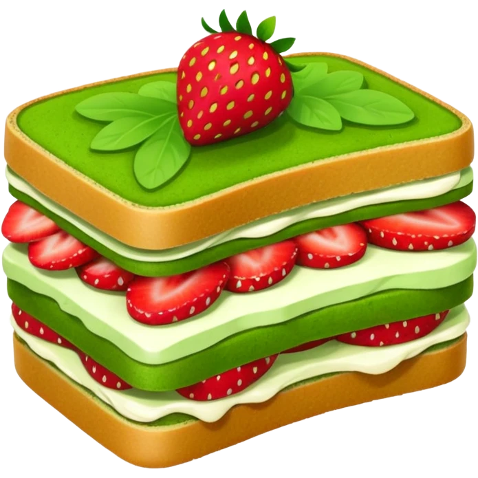 Strawberry matcha sandwich emoji