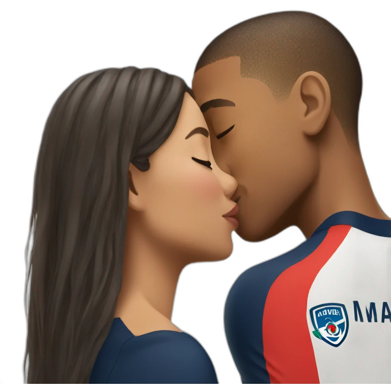 mbappe kissing girl emoji