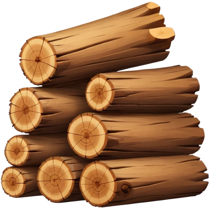 sm pile of wood logs emoji emoji