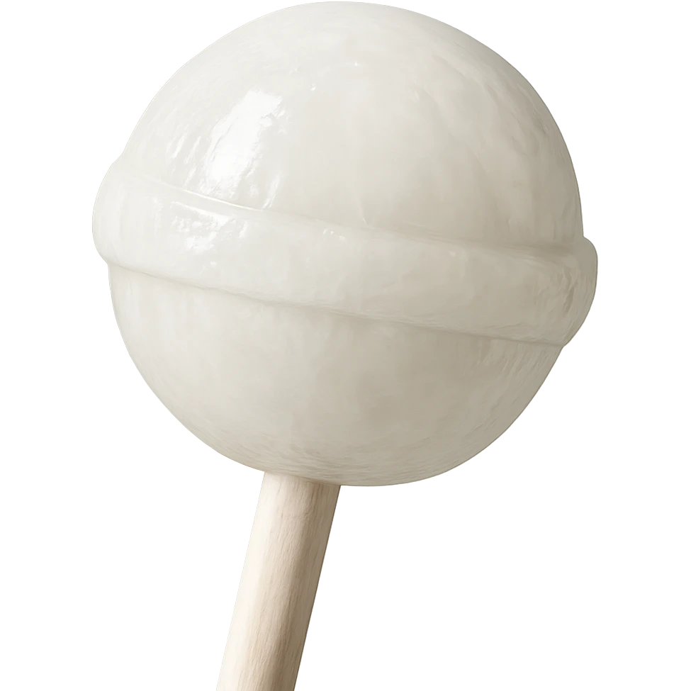 Change the lollipop color to white, keep the background transparent, realistic style. emoji