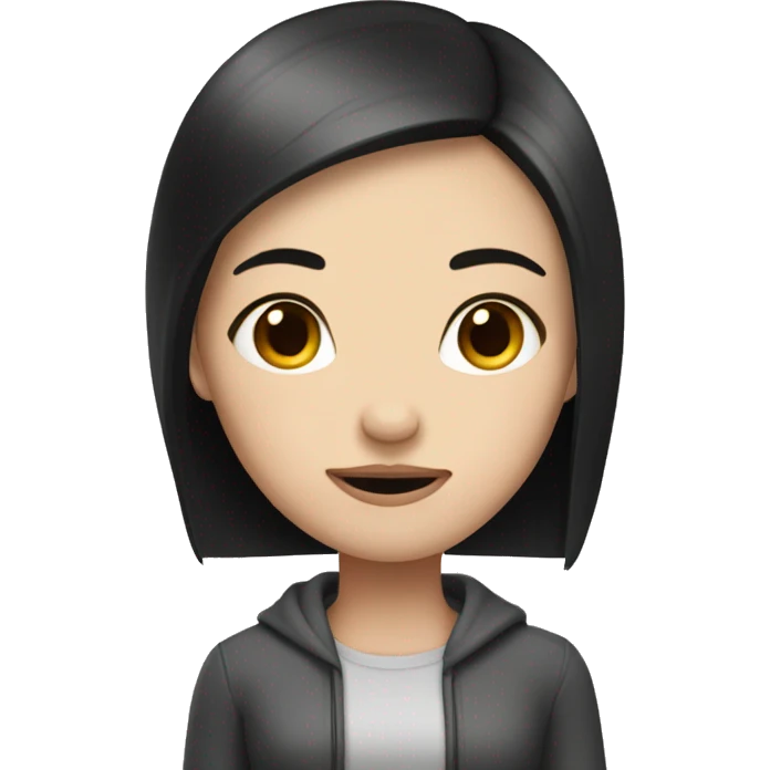 a girl with white skin and dark straight hair showed a prohibiting gesture emoji