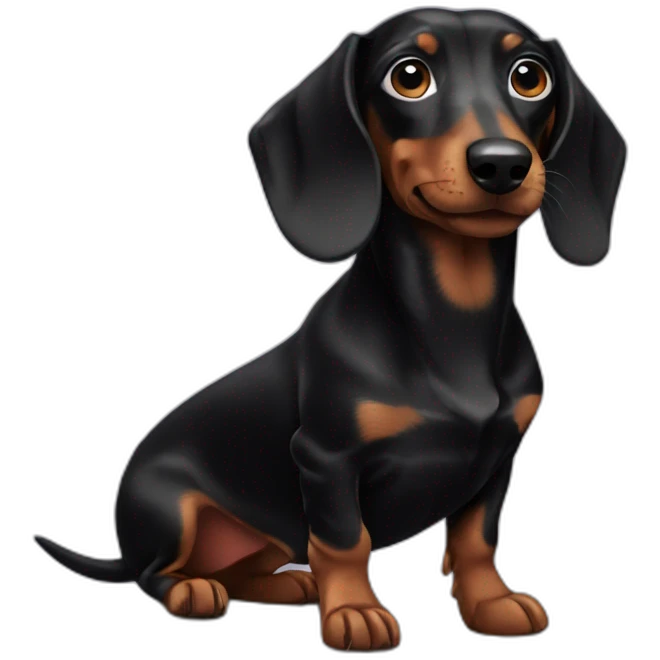 black dachshund  emoji