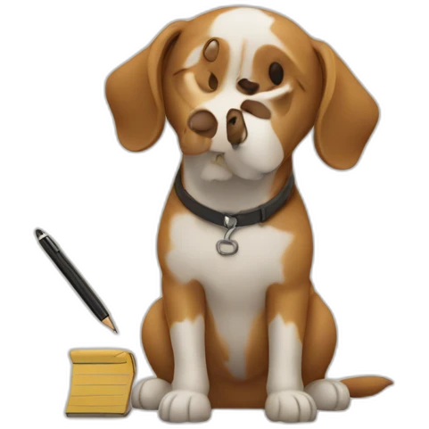 dog taking notes emoji