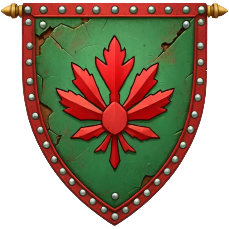 green and red war banner emblem emoji