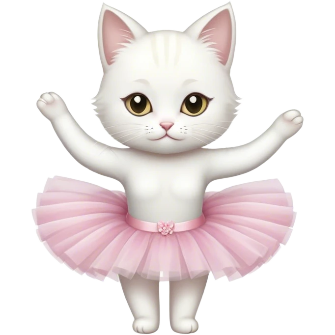 Ballerina white cat emoji