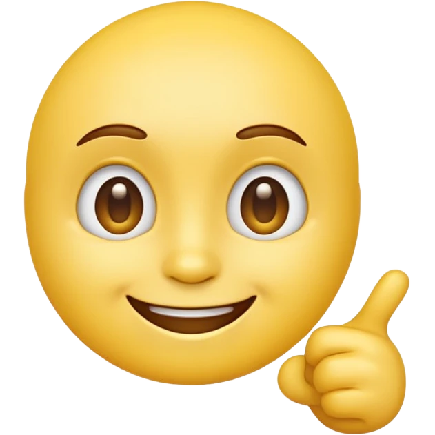 A normal smiling yellow emoji like the basic iPhone one's pointing to its head like it has a great idea emoji