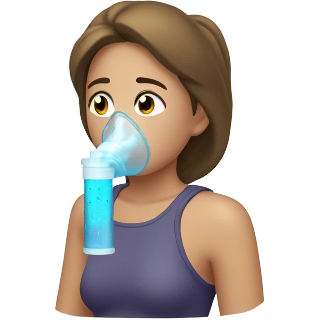 Asthmatic girl nebulizing emoji