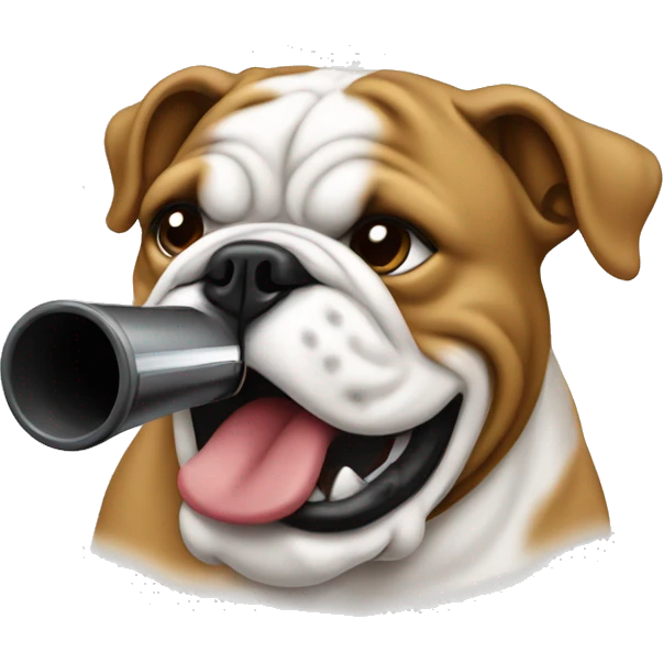 Bulldogs blowing a whistle. emoji