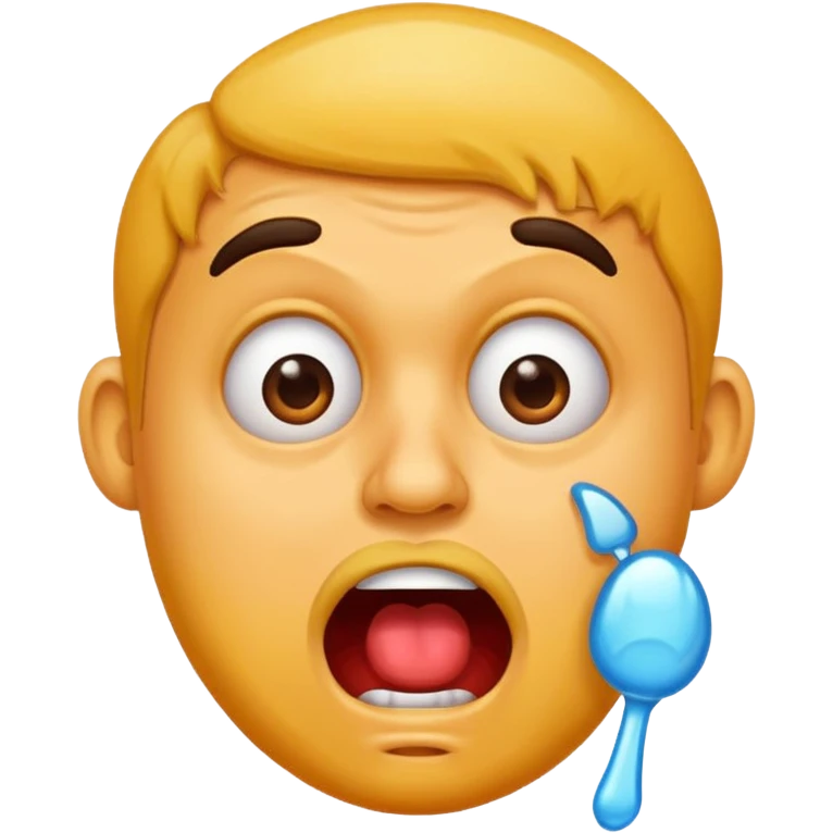 Crazy looking guy drooling emoji