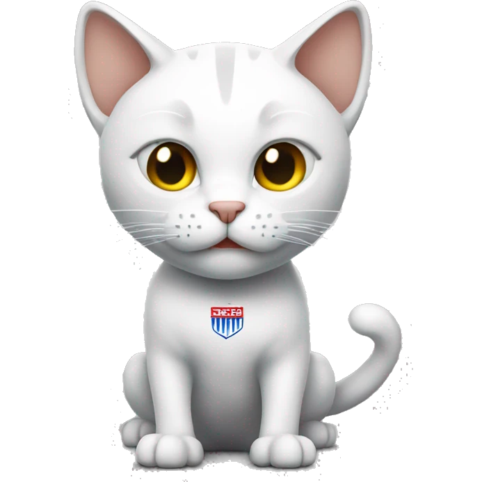 White Footballer  cat strong emoji