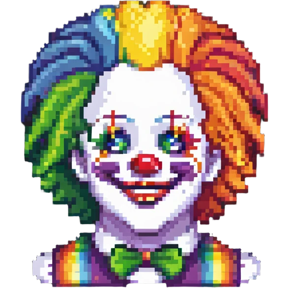 bright clown with rainbow hair emoji