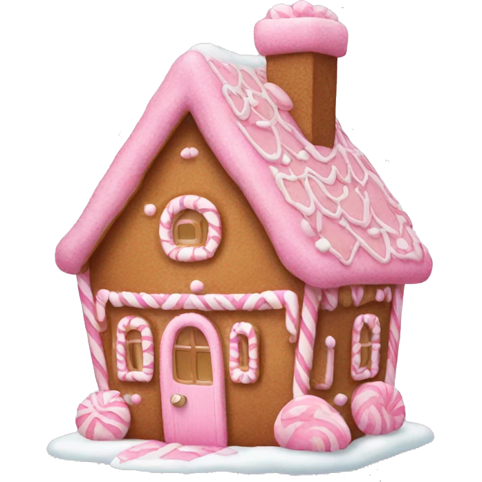 Cute pink gingerbread house  emoji