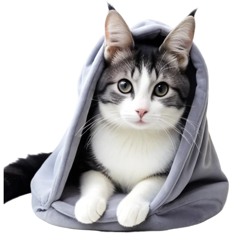 Вислоухая серая кошка с пасхальной корзинкой в лапках  emoji