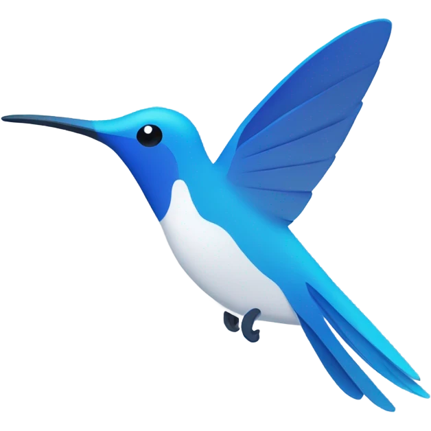 hummingbirds minimalism style color blue and white like colibriecosystem.com logo emoji