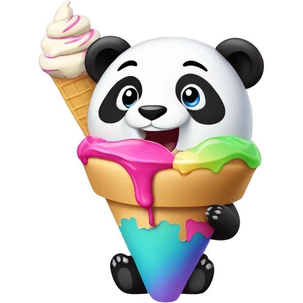 Panda eating ice cream emoji