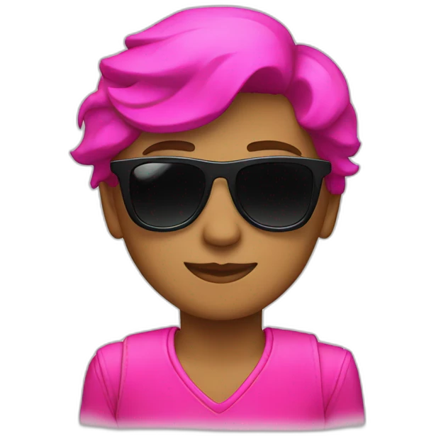 A cool person with black sunglasses and hot pink clothes emoji