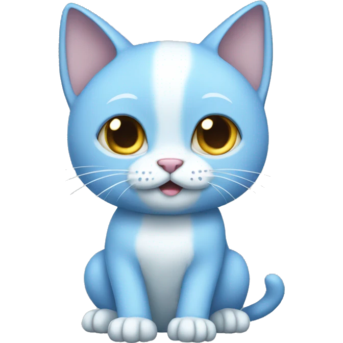 Light blue cat fullbody emoji
