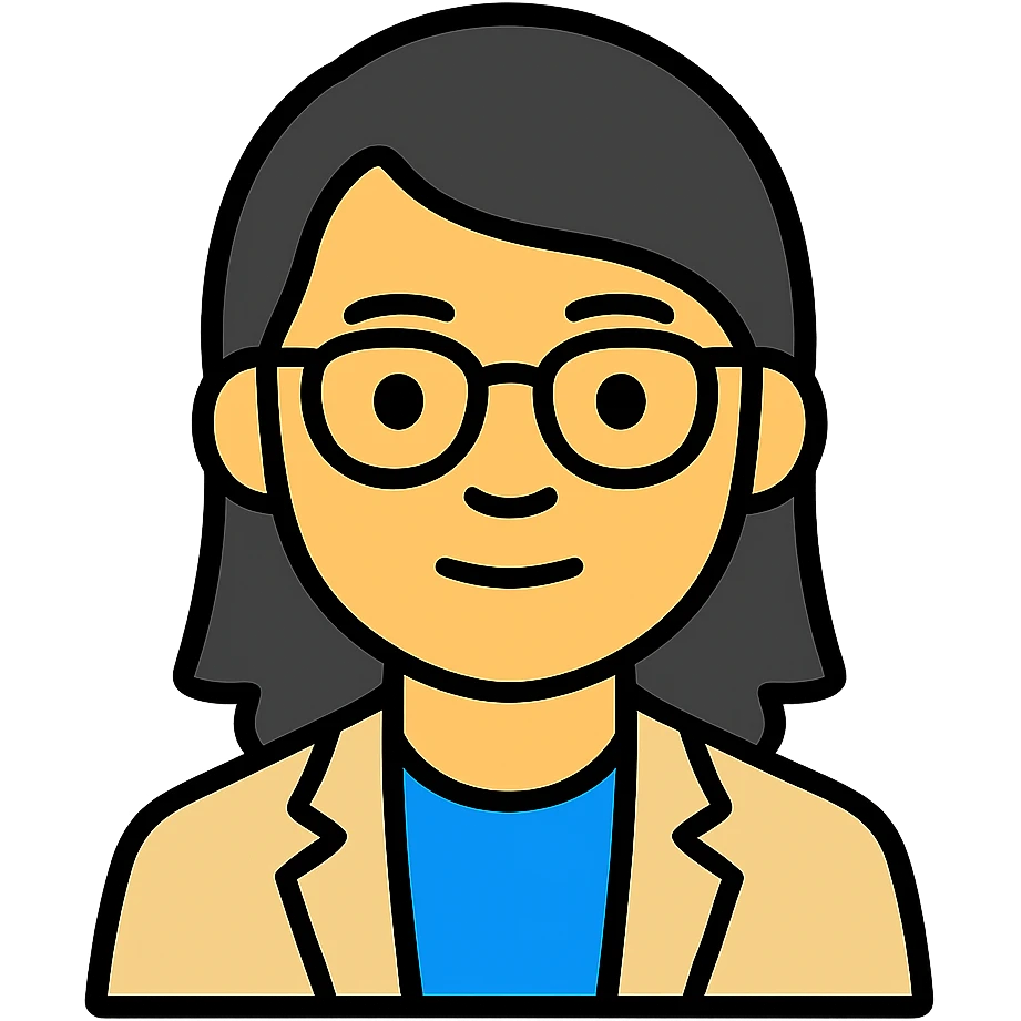 Make the Asian male avatar have longer hair, keep glasses, and maintain the current style with a transparent background. emoji