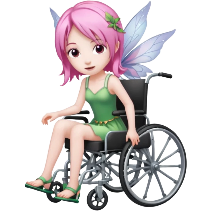 Female fairy with pink hair in a wheelchair emoji