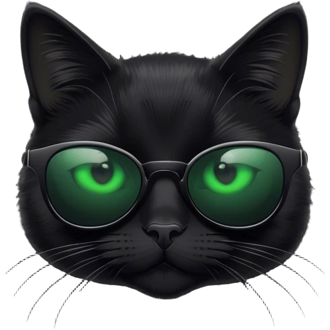 Black cat with black sunglasses emoji