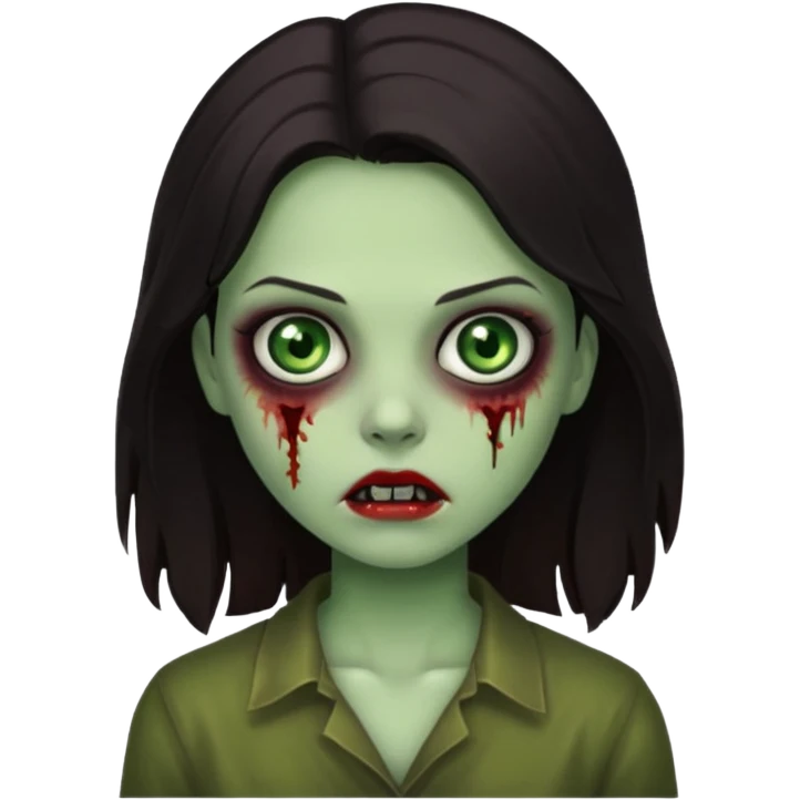 girl zombie with dark hair emoji