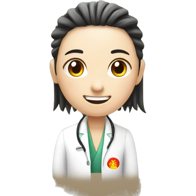 chiropractic and traditional chinese medicine - fusion concept. include chinese characters 正骨 emoji