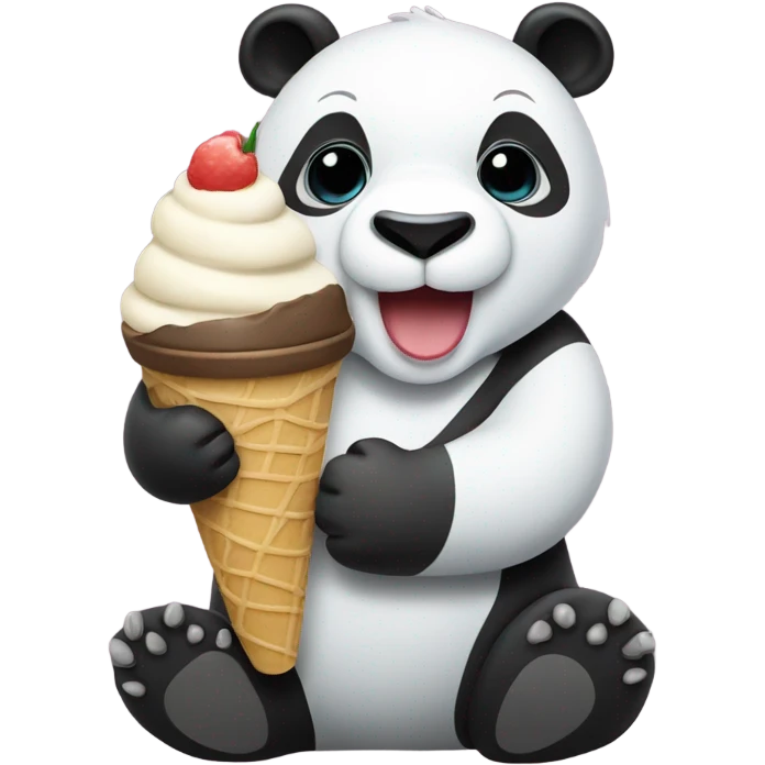 Panda eating ice cream emoji