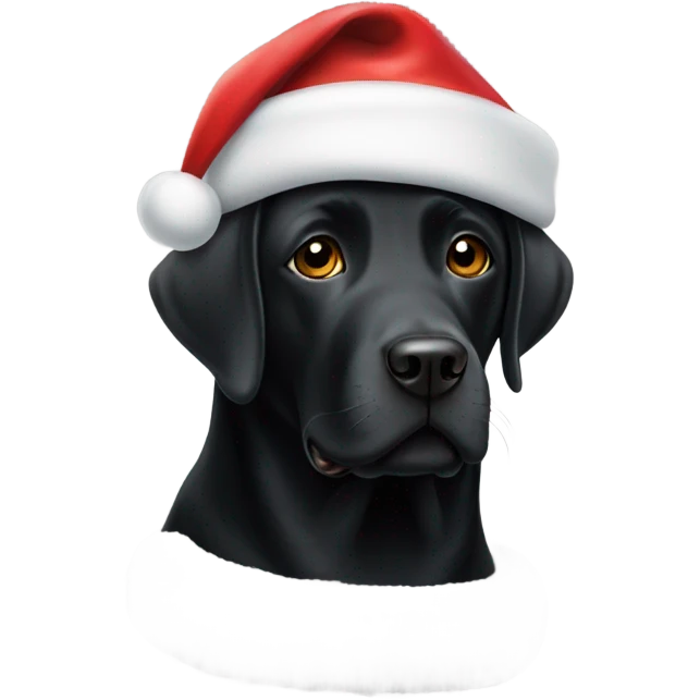  Black Labrador in a Santa hat emoji