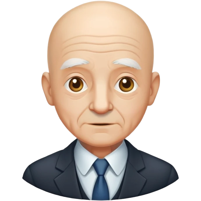 Old man bald with suit he is a mathematical  emoji