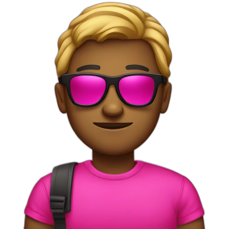A Arrogantnes cool person with black sunglasses and hot pink clothes emoji