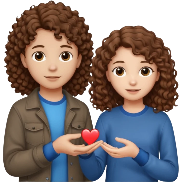 a 15 year old girl with brown curly hair but she has lightnings in it with a brown haired boy who gave her a promise ring emoji