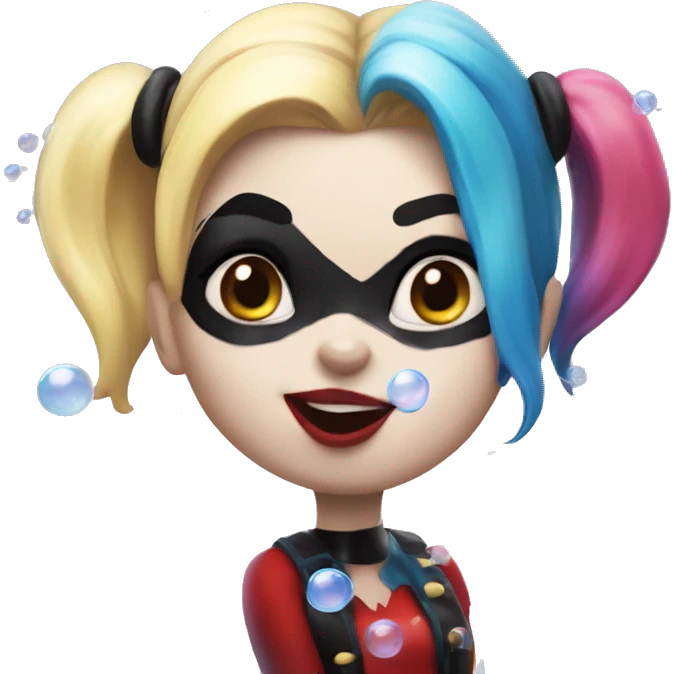 Harley Quinn popping bubbles  emoji