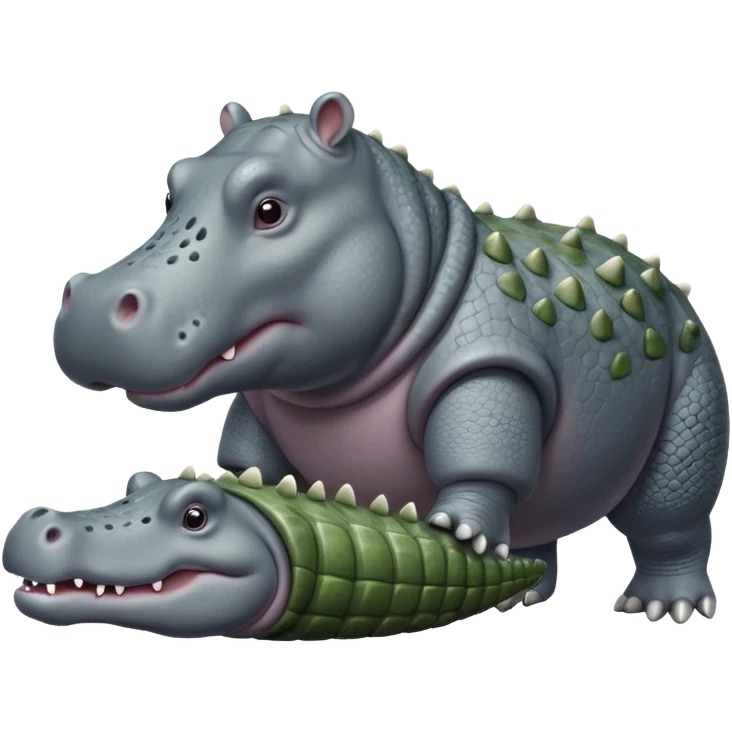 hippo with crocodie foot emoji
