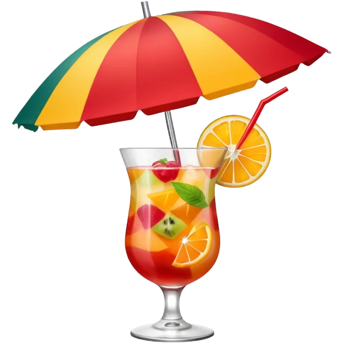 Fruit Punch – colorful drink with fruit chunks and umbrella emoji