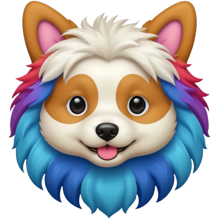 Chien multicolore emoji