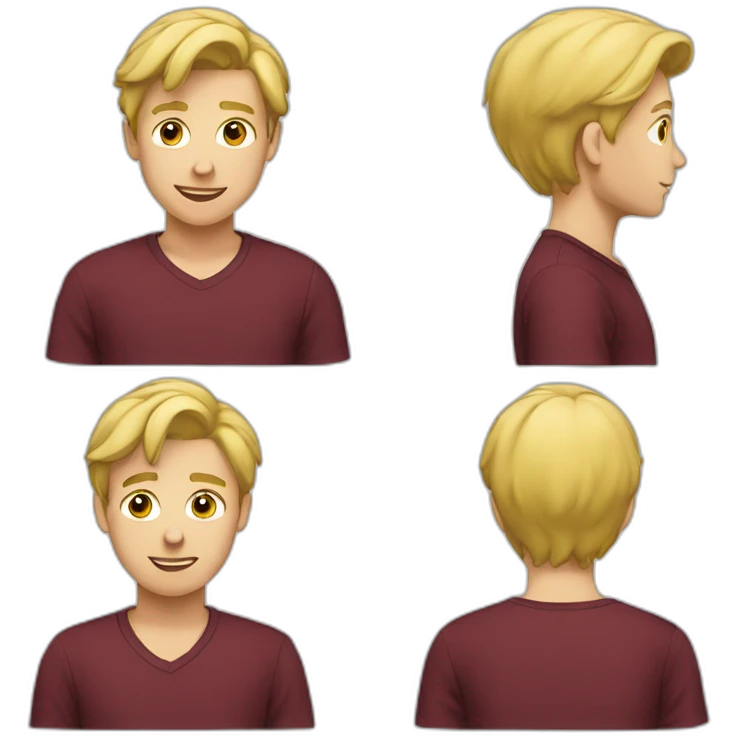 blond teenage boy with maroon shirt emoji